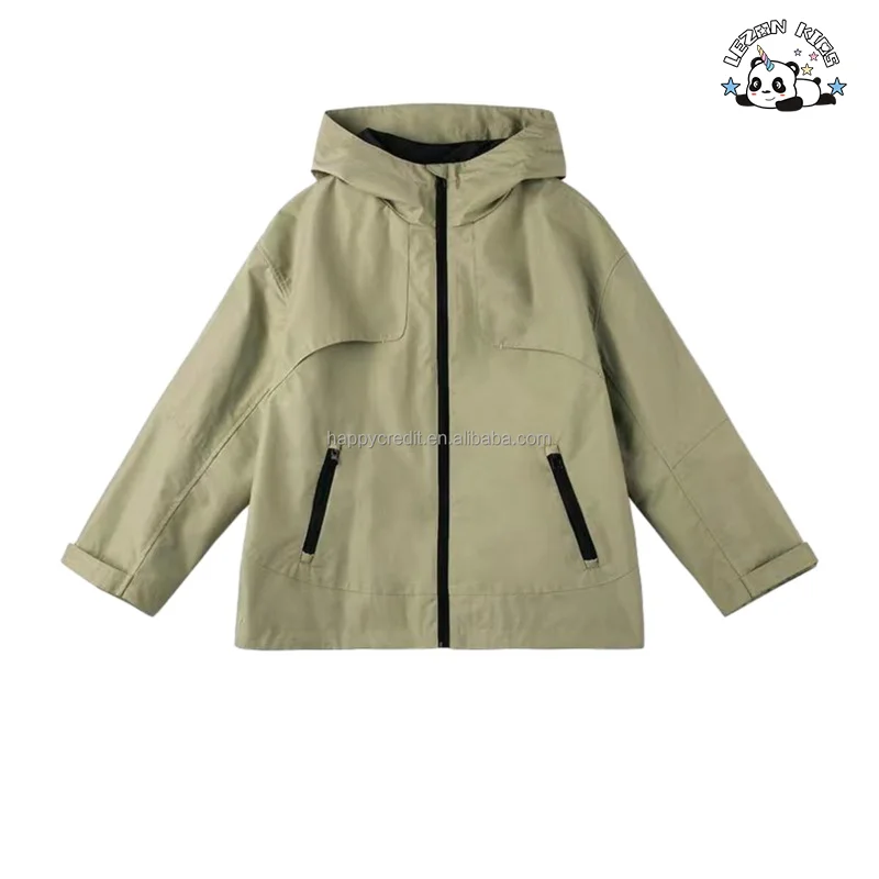 LEZONKIDS - Customizable Stylish Kids Camping Two Piece Hooded Jacket Set Children Boys Outdoor Wear Clothing Set